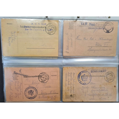 123 - AUSTRO-HUNGARIAN FELDPOST, 1914-18: Large yellow binder with an accumulation/collection of Feldpost ... 