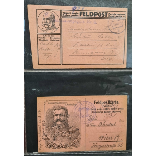 126 - WWI AUSTRO-HUNGARIAN AIR FORCE FELDPOST, ETC.: Binder housing a collection of Air Force/ Balloon  re... 