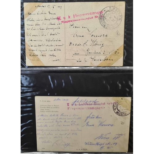 126 - WWI AUSTRO-HUNGARIAN AIR FORCE FELDPOST, ETC.: Binder housing a collection of Air Force/ Balloon  re... 