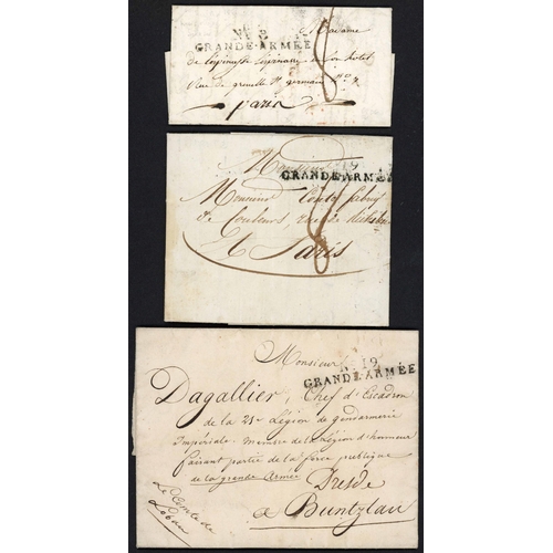 150 - GRANDE-ARMEE MARKS EX DRESDEN (2) OR GOLDBERG (SILESIA) - No.19 (2) + No.8 ALL IN BLACK; 18/24 June ... 