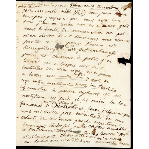 155 - THE RETREAT - FRENCH OFFICER'S LETTER SENT WHILE SUFFERING FROSTBITE DURING THE MARCH FROM 