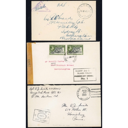 133 - PACIFIC ISLANDS WWII: 1939-1945 with 1944 env. Pitcairn to Pasadena USA franked GVI 3d. tied PITCAIR... 