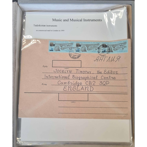 47 - MUSIC & MUSICAL INSTRUMENTS: A box file containing a 68 page display of 1990s-early 2000s covers fra... 