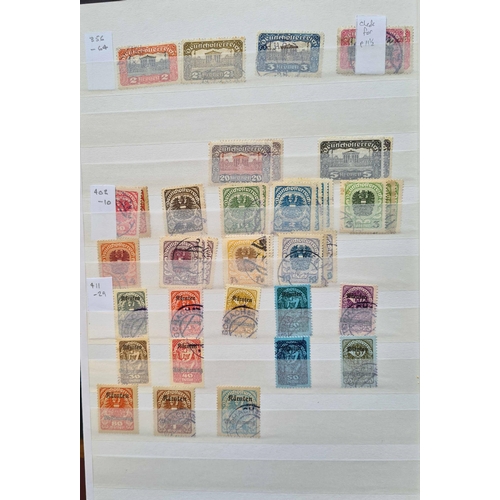 38 - SPAIN, ITALY, AUSTRIA & EASTERN EUROPE, ETC.: Carton holding six albums/stock books with general, ea... 