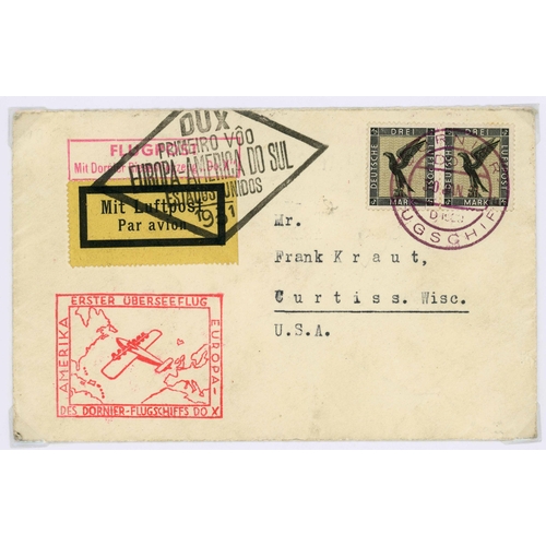 DORNIER DO.X - SCARCE OVERPRINTED ON COVER, 2x3m LUFTPOST FRANKING, ETC ...