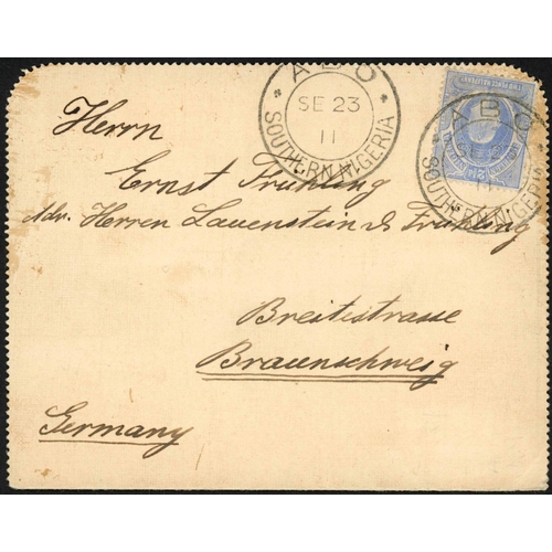 1911 LETTER-CARD ABO TO GERMANY: 23 Sep. 1911 card franked 2½d from ...