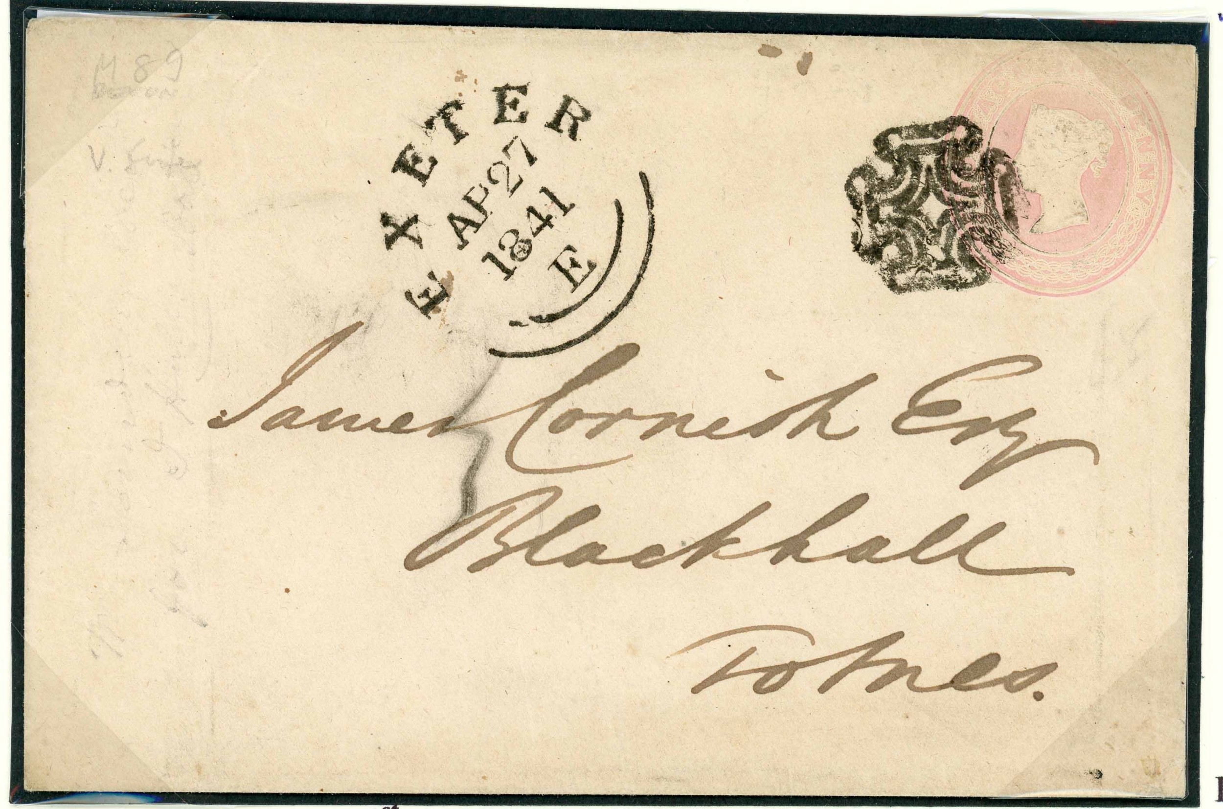 EXETER MALTESE CROSSES (INC. ?DISTINCTIVE TYPE) ON 1d PINK ENVS./1d RED ...