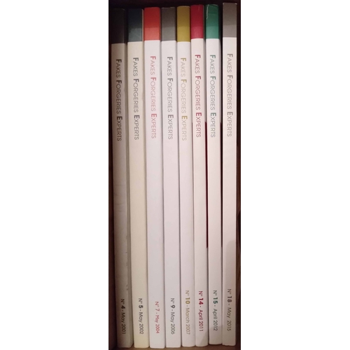 141 - FAKES, FORGERIES & EXPERTS: 4, 5, 7, 9, 10, 14, 15 & 18 (2001-2015). 8 volumes in very good conditio... 