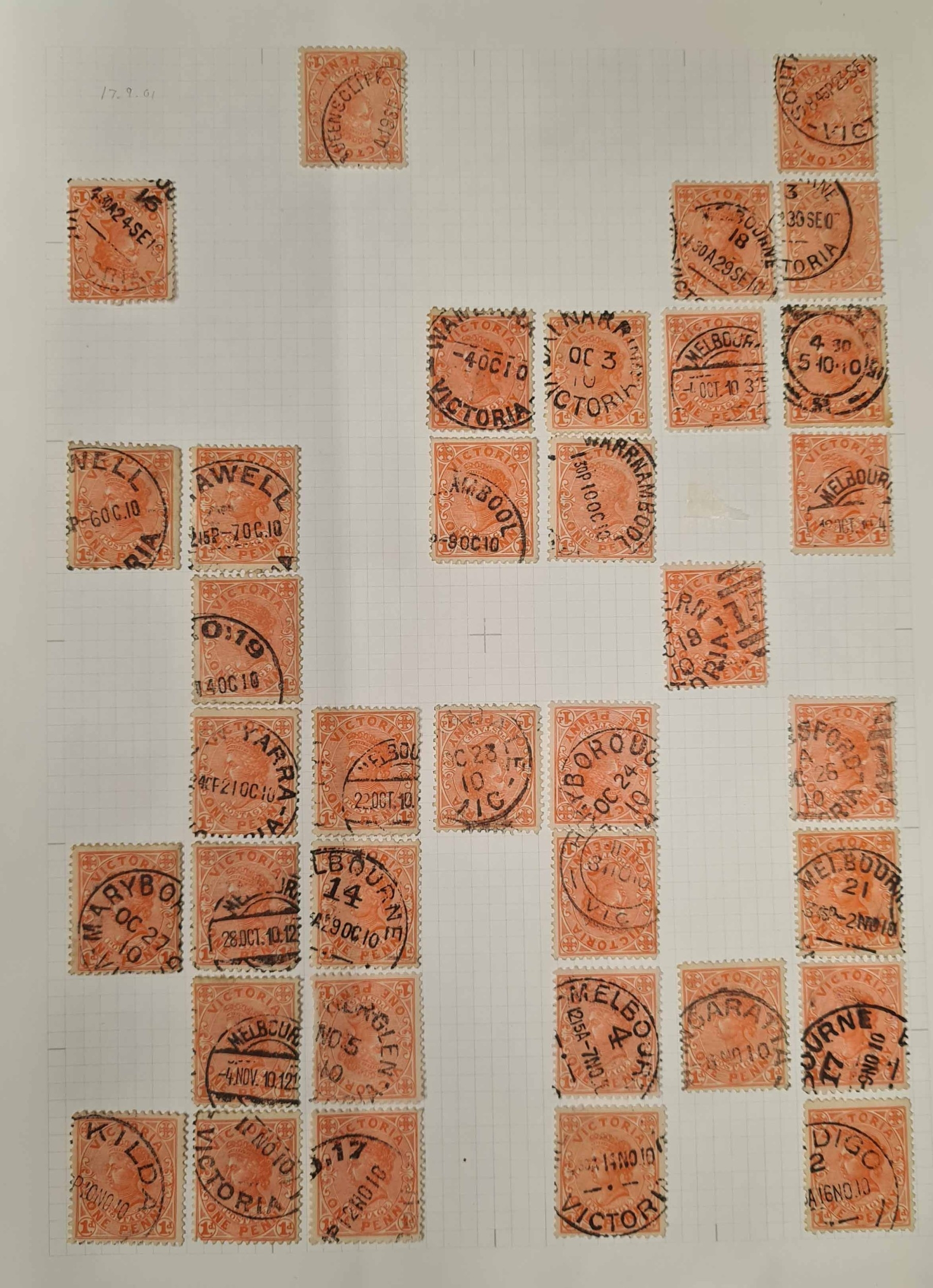 AUSTRALIA & STATES, LARGE POSTMARK COLLECTION in a carton with all ...