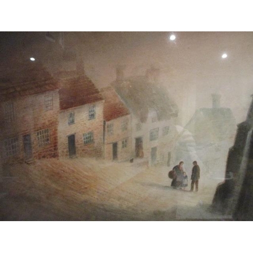 220 - Bernard Wheadon - 'Gold Hill Shaftesbury', watercolour, signed lower right corner, 10 1/2