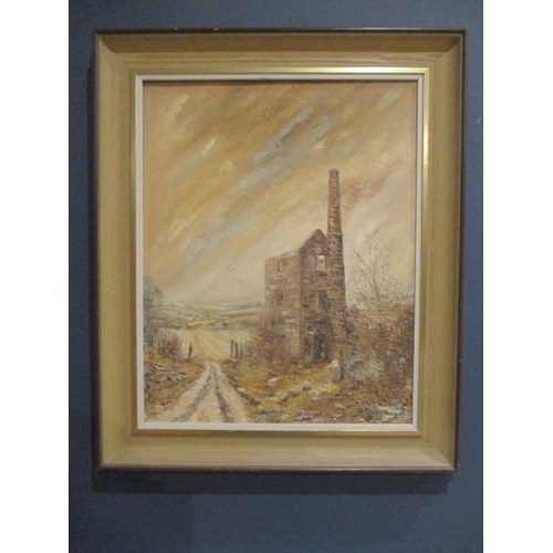 232 - Wyn Appelford - a view of a tin mine, oil on canvas, signed lower right corner, 20