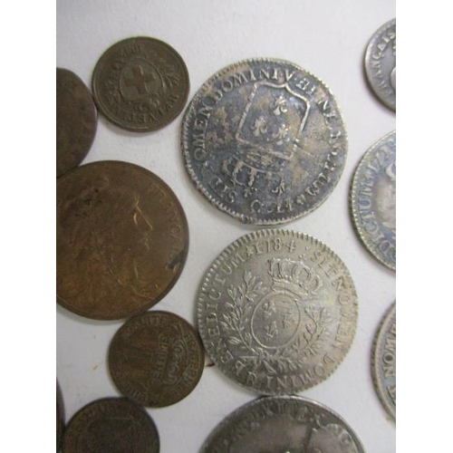 242 - Silver and copper French coins to include examples dated from the 17th, 18th and 19th century, possi... 