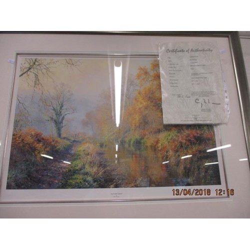 107 - Rex Preston 'Autumn Walk', limited edition print, signed lower right hand corner, mounted and framed... 