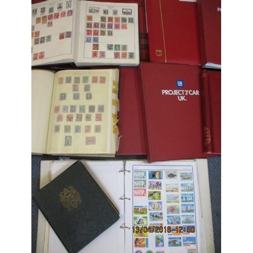 111 - Eleven stamp albums together with a box of loose worldwide stamps