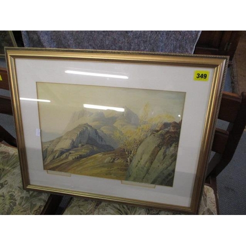 349 - Heaton Cooper - 'Langdale Pikes' - signed print, titled and signed to lower margin, 10 3/8