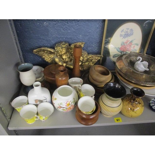 67 - A mixed lot to include a large late 20th century cloisonne vase, a Copenhagen vase and other items