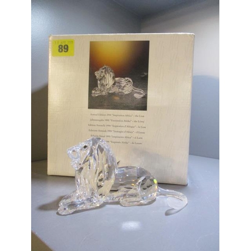 89 - A boxed Swarovski model entitled The Lion