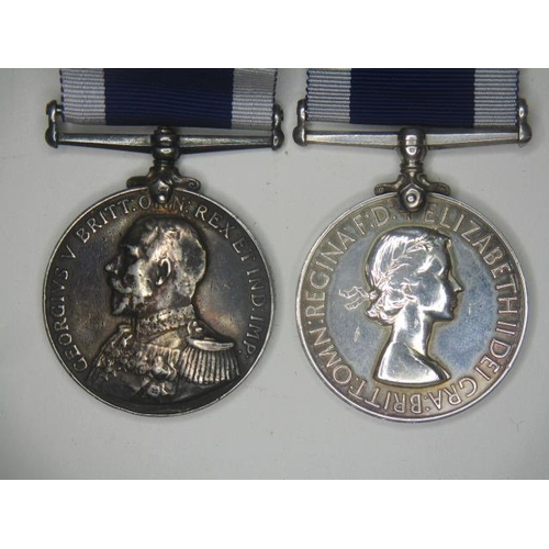 119 - A George V and an Elizabeth II Navel medal for Long Service and Good Conduct, inscribed 210783 Josep... 