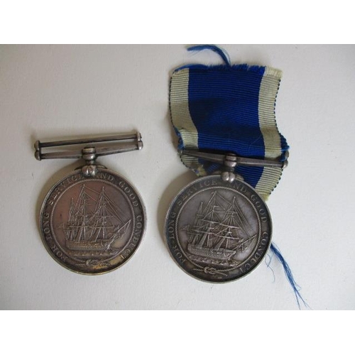 120 - Two Victorian Navel medals for Long Service and Good Conduct, inscribed Robert Cozen CH STO HMS Roya... 