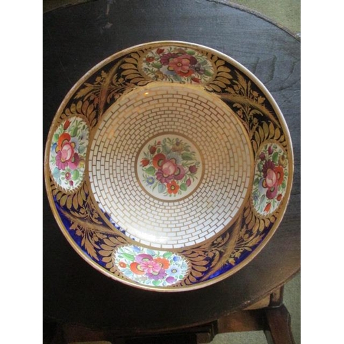 196 - WITHDRAWN  An early 19th century Minton bowl decorated with a blue band and floral painted reserve p... 