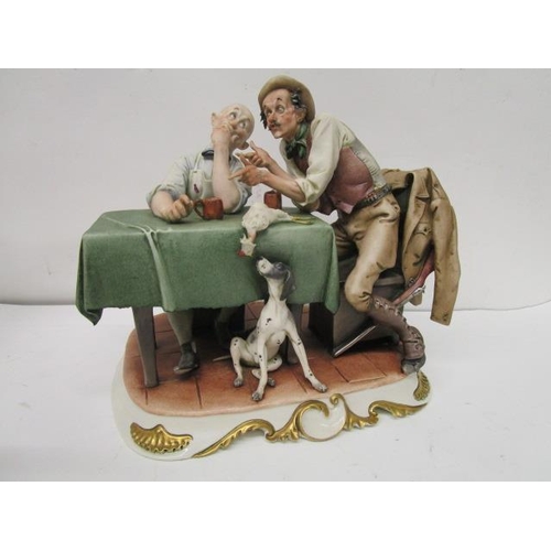 201 - A group of four Galli Capodimonte figurines to include one of two fishermen, a fisherman asleep afte... 