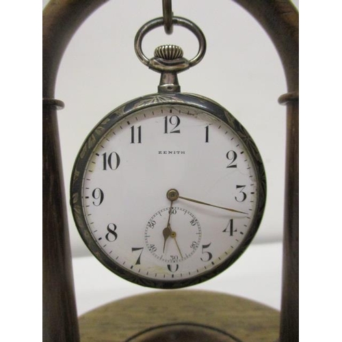 24 - An early 20th century Zenith, nickel cased pocket watch, the dust cover inscribed Grand Prix, Paris ... 