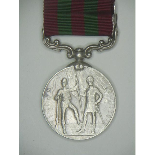 251 - A Victorian Indian Service medal with a clasp Punjab Frontier 1897-98 inscribed 145** Duffdn Gopal S... 