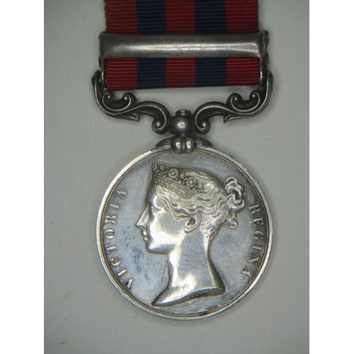 254 - A Victorian Indian General Service medal with a clasp Umbeyla inscribed 4214 Corpl D Anderson HMS, 1... 