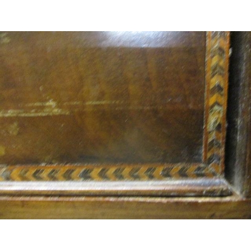 277 - A George III mahogany chest of two short and three graduated long drawers with feather crossbanding,... 