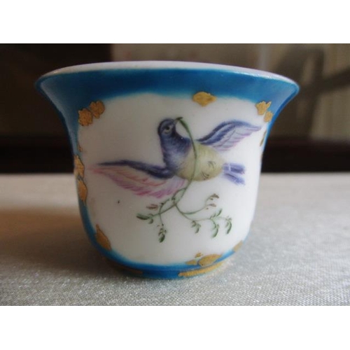 286 - WITHDRAWN  A 19th century Sevres style porcelain paste pot having a shallow dished top, decorated wi... 