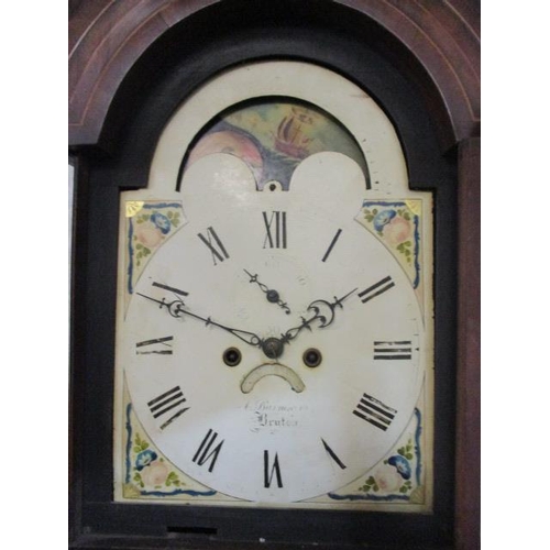 70 - A George III 8 day longcase clock, having a painted dial, inscribed A Barnesan, Bruton, Roman numera... 