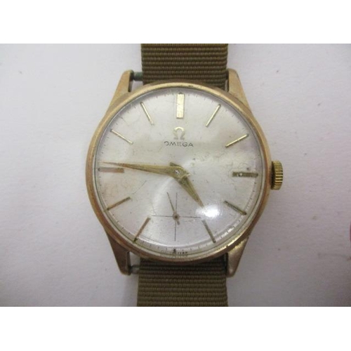 73 - An Omega gents, manual wind, 9ct gold wristwatch, circa 1950, having subsidiary seconds, later crown... 