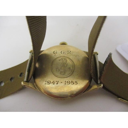 73 - An Omega gents, manual wind, 9ct gold wristwatch, circa 1950, having subsidiary seconds, later crown... 