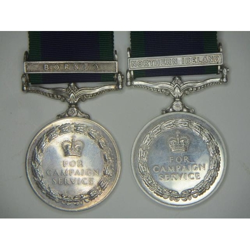 114 - Two Elizabeth II campaign service medals, one with a clasp Northern Ireland inscribed 24161893 PTE R... 