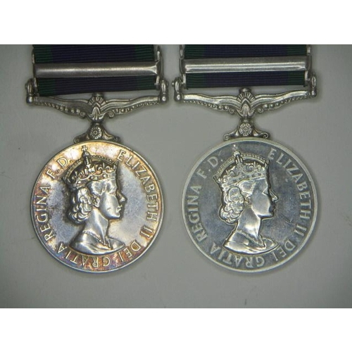 114 - Two Elizabeth II campaign service medals, one with a clasp Northern Ireland inscribed 24161893 PTE R... 