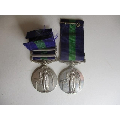 118 - Two George V General Service medals, one with two clasps Iraq and Kurdistan, inscribed 3987 Sepoy Kh... 