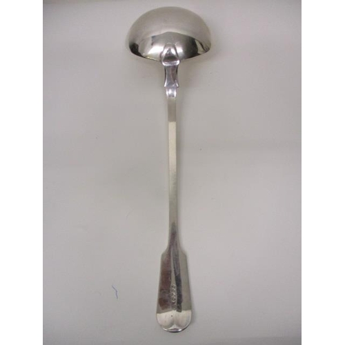 280 - A William IV silver fiddle pattern soup ladle by Charles Lias, London 1837, 286g