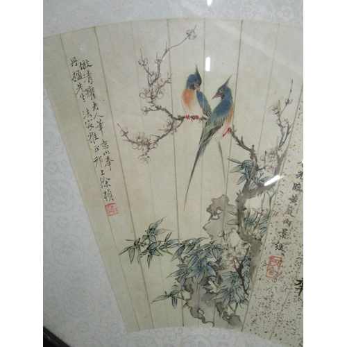 268 - XU Zhen (1841-1915) painter, and Chen Hangwang (1879-1957) calligrapher - a Chinese fan painting on ... 