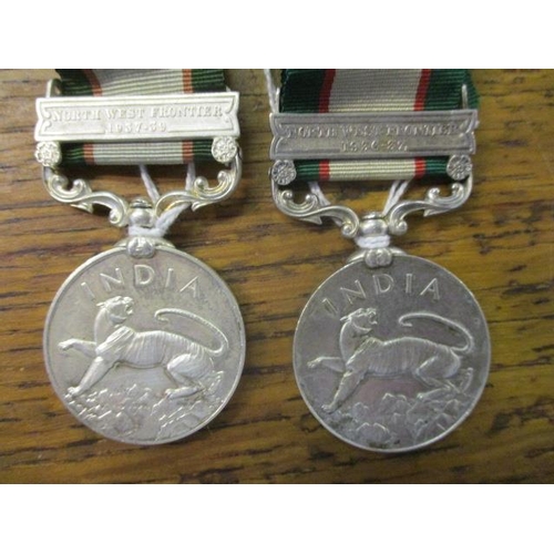 308 - Two George IV Indian service medals, one with a clasp, North West Frontier 1936-37, inscribed 37365 ... 