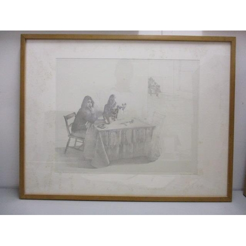 312 - Colin Harrison - 'Group Portrait with Invited Guest' pencil signed and dated 1980, lower left and ti... 