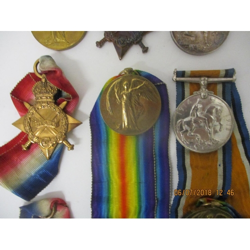 126 - Three groups of WW1 Victory, British War and 1914-15 Star medals, one set inscribed 64961 DVR H Clar... 