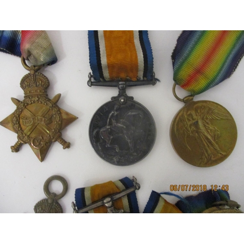 127 - Three groups of WW1 Victory British War and 1914-1915 Star medals, one set inscribed 1442 PTE T Atki... 