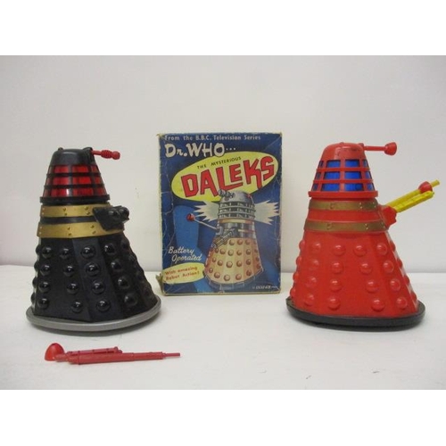 18 - Two Marx Toys Dr Who BBC TV The Mysterious Daleks, battery operated, 6 1/2