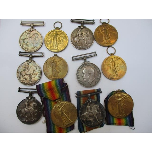 277 - Six pairs of WWI medals Victory and British War inscribed GS 10082 PTE E C Harwood R FUS, 1047 CPL F... 