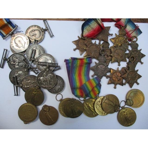 278 - WWI medals comprising ten British War, ten Victory and ten 1914-15 Stars, all inscribed with differe... 