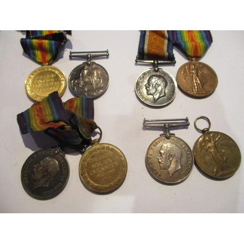 290 - Four pairs of British War and Victorian medals inscribed 1666 A SJT C Rutland R E Kent, 29143 PTE J ... 