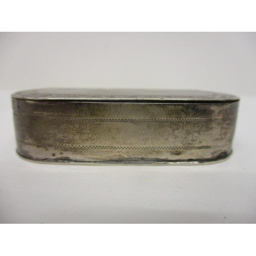 69 - A George III silver snuff box by Thomas Willmore, Birmingham 1795 with rounded ends, leaf and guillo... 