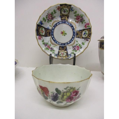 75 - Late 18th century English ceramics comprising a Minton saucer, 5 1/4