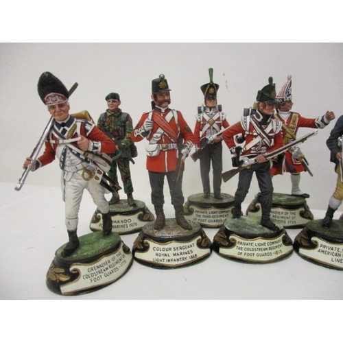 63 - Thirty seven Chas C Stadden painted, cast metal model soldiers, the majority boxed and a model of Si... 