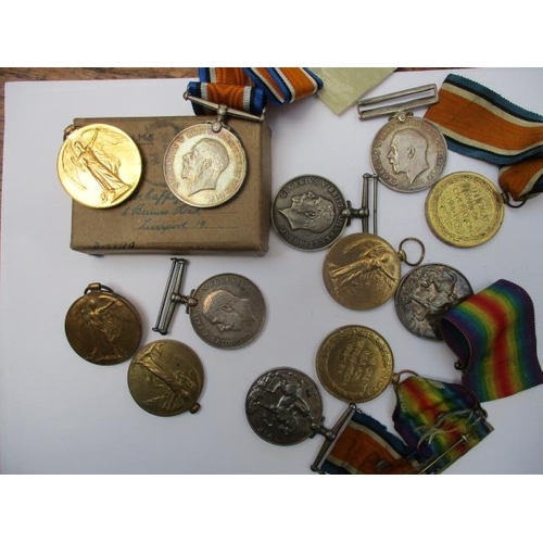 281 - Six pairs of WWI medals comprising British War and Victory medals, inscribed 24537 PTE AR Nicholls O... 